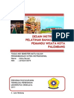 Desain Instruksional Pelatihan Bahasa Inggris Pemandu Wisata Kota Palembang