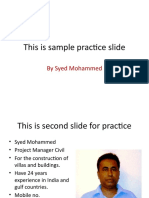 This Is Sample Practice Slide: by Syed Mohammed