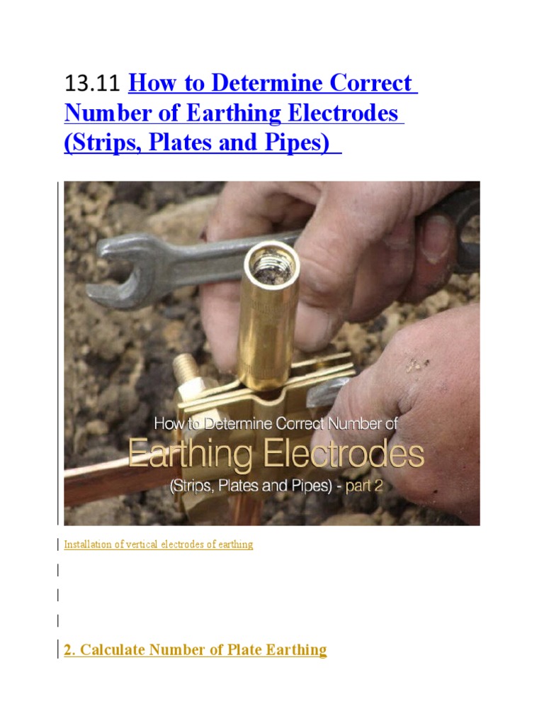 Earth Electrode Sizing Guide | PDF | Electrical Resistivity And ...
