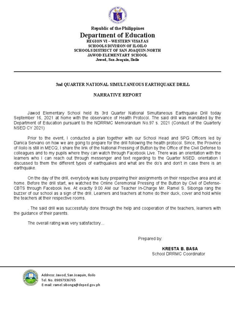 2nd Quarter Narrative NSED Report PDF