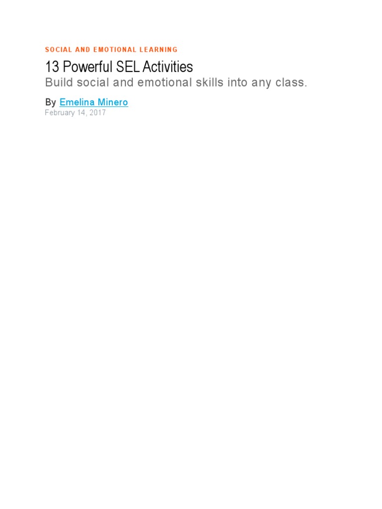 Social and Emotional Learning | PDF