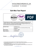 Salt Spray Test Report - Sample