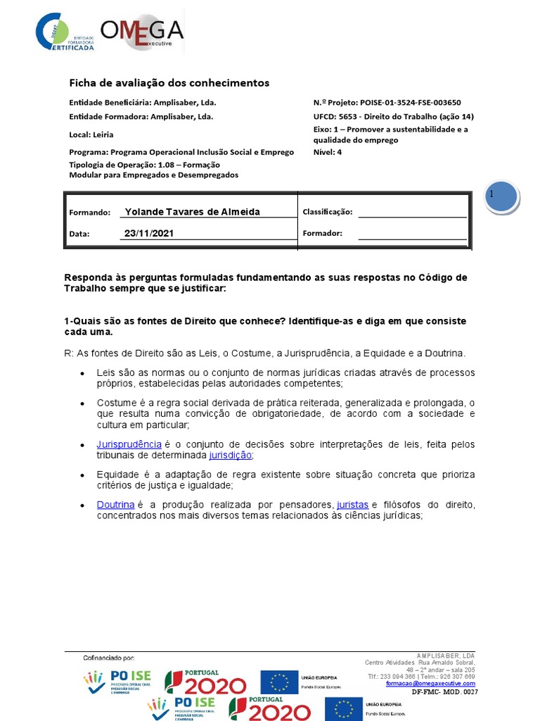 Teste de Avaliação Da Ufcd 5653 | PDF | República | Governo