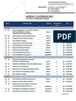 Training Calendar 2022 - Pt. Tiara Vibrasindo Pratama