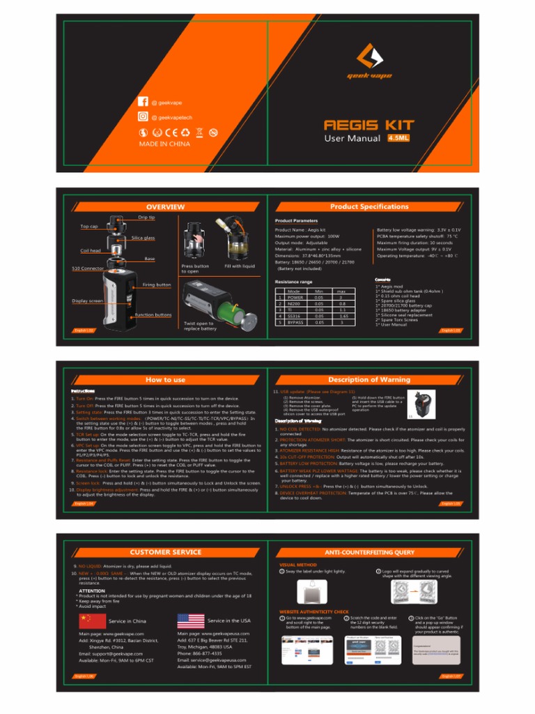 elf bar vape uk Geek Vape Aegis Hero User Manual & Troubleshooting Guide main image 0