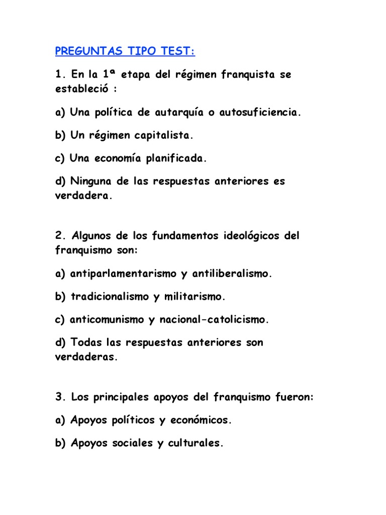Preguntas Tipo Test