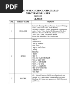 Term 1 Syllabus Class 8