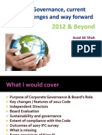 Corporate Governance, Current State, Challenges and Way Forward