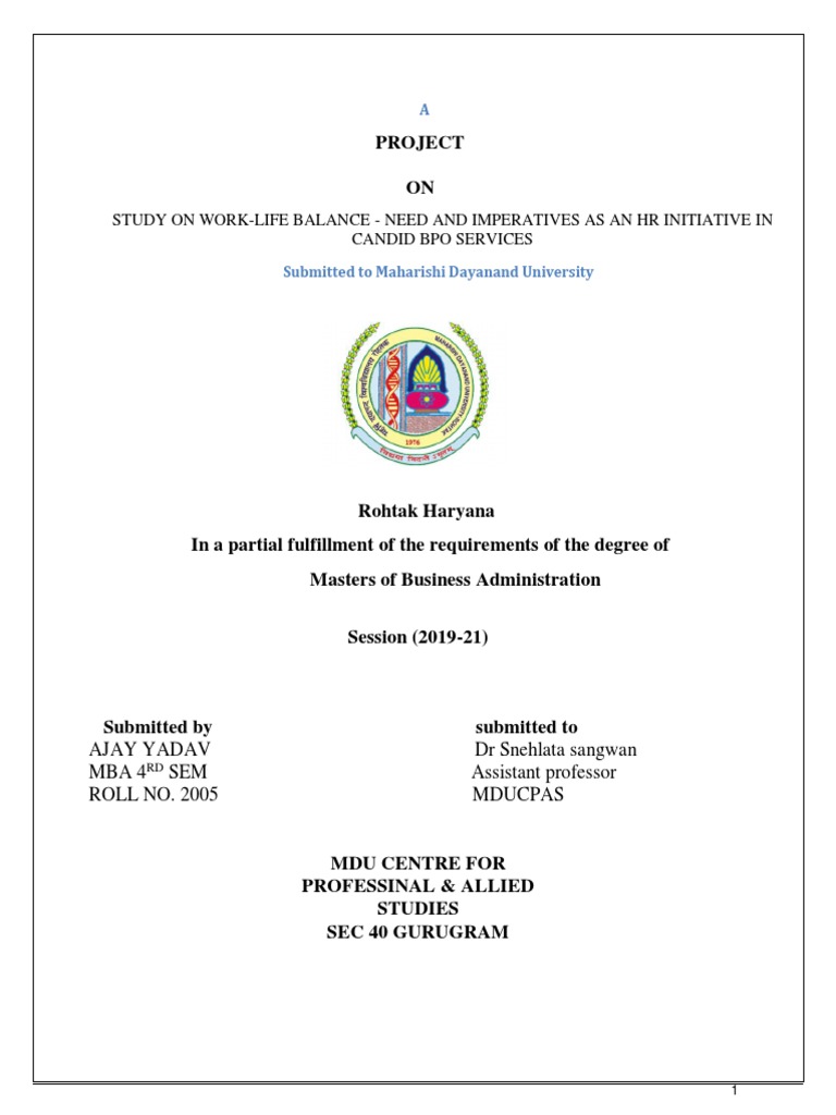 Work-Life Balance in BPO HR Initiatives | PDF | Employment | Sales