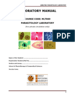 Laboratory Manual: Course Code: Mlt069 Parasitology Laboratory