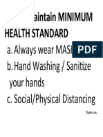 Please Maintain Minimum Health Standard