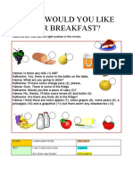 Food What Would You Like for Breakfast Oneonone Activities Reading Comprehension Exercise 8183