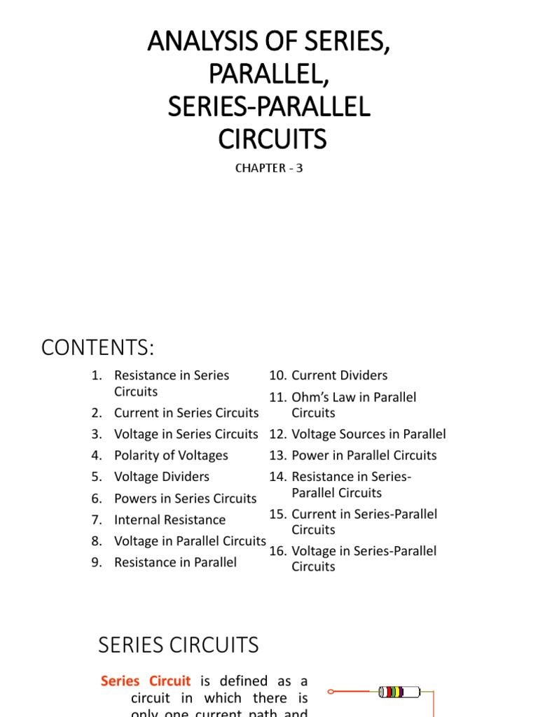 Circuit Analysis: Series & Parallel Systems | PDF | Series And Parallel ...