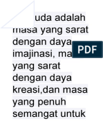 Sa Muda Adalah Masa Yang Sarat Dengan Daya Imajinasi