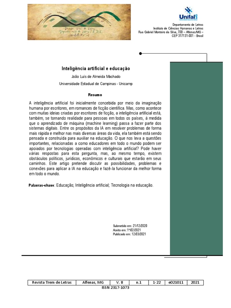 IA na Educação: Possibilidades e Desafios | PDF | Inteligência ...