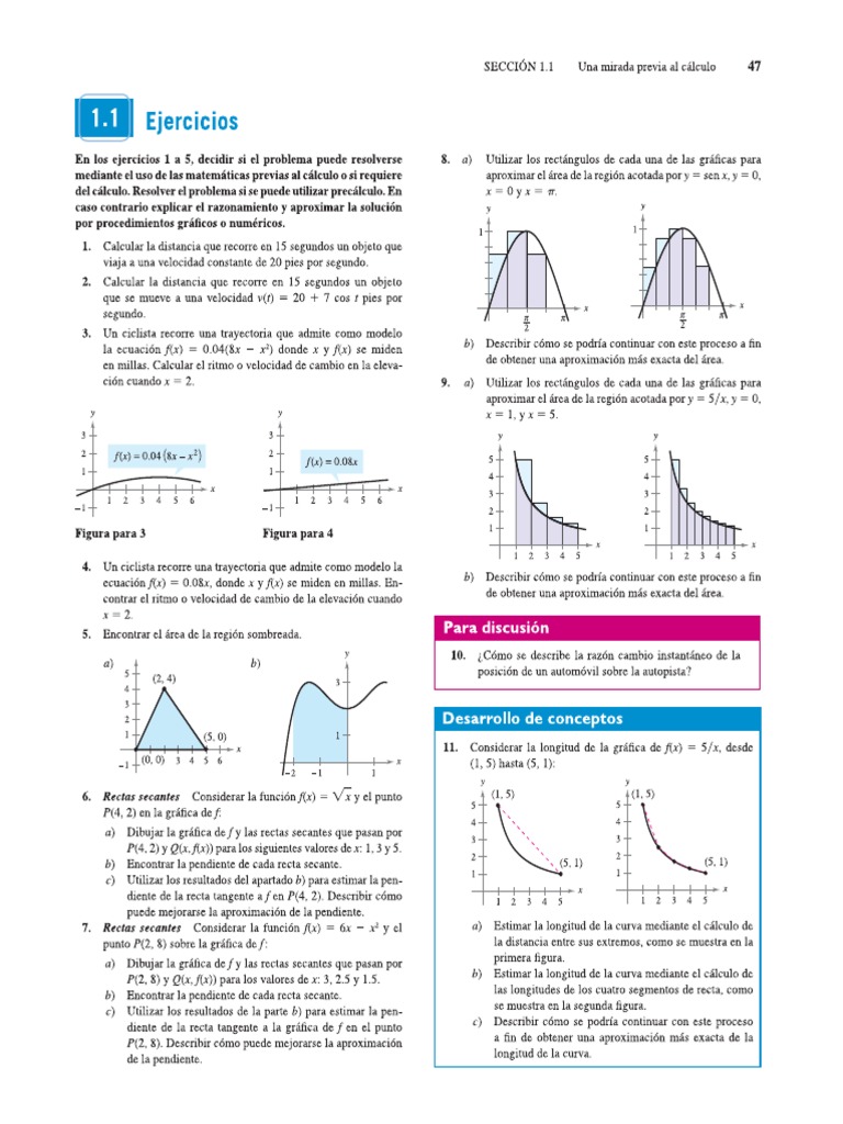 Tarea 1 - Calculo 1 de Una Variable, 9na Edición - Ron Larson | PDF
