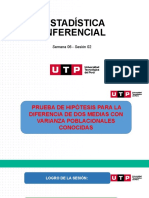 Hipotesis para La Diferencia de Medias Varianza Pob Conocida