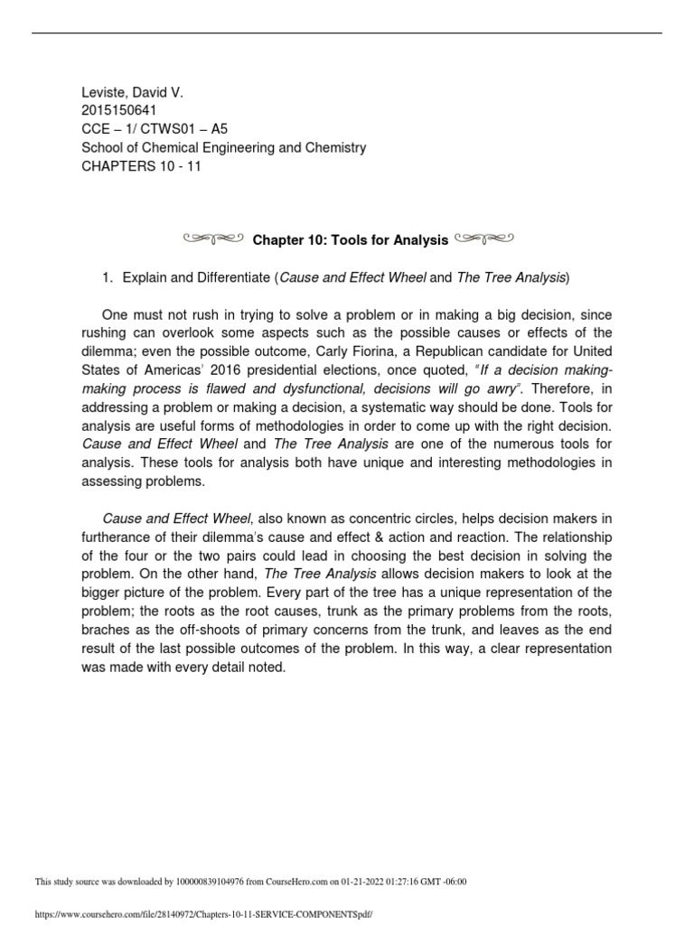 Chapter 10 Tools For Analysis PDF Sex Education Philippines