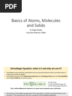 Basics of Atoms, Molecules and Solids: Dr. Rajan Pandey Associate Professor, SENSE