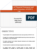 An Analysis of Financial Statement and Working Capital