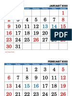 2022 Monthly Calendar