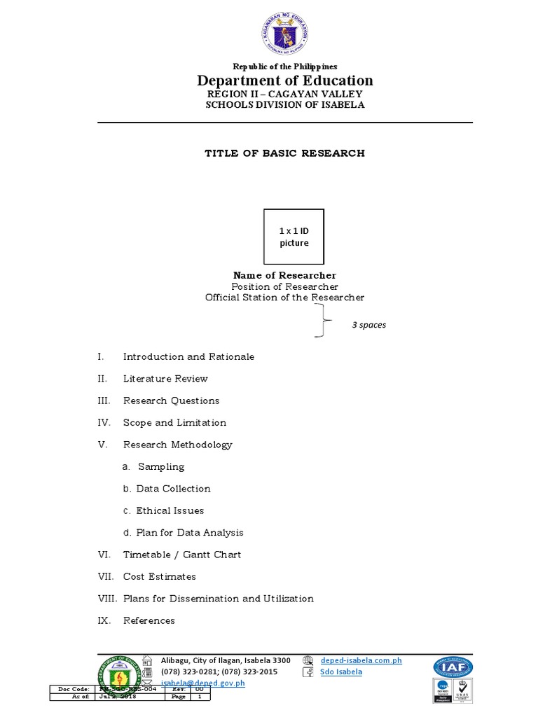 Basic Research Proposal Template | PDF