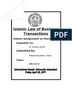 Islamic Law of Business Transactions: Islamic Assignment On Murabahah Submitte To: Submitted by