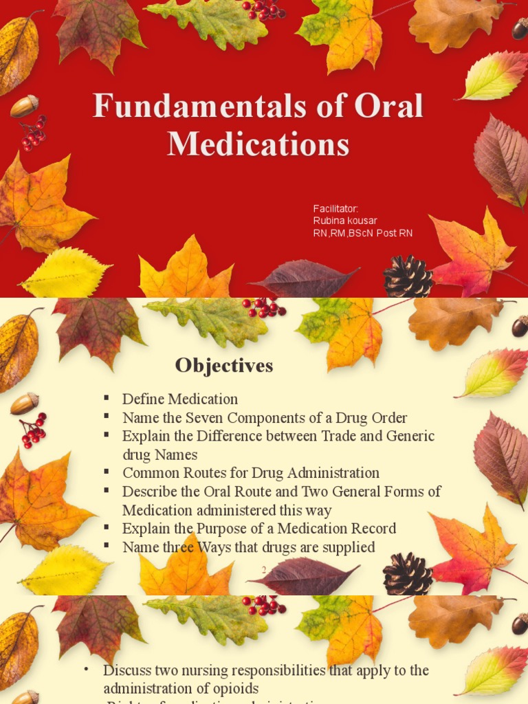 Lecture 7 Fundamentals of Oral Medications PDF Intravenous Therapy