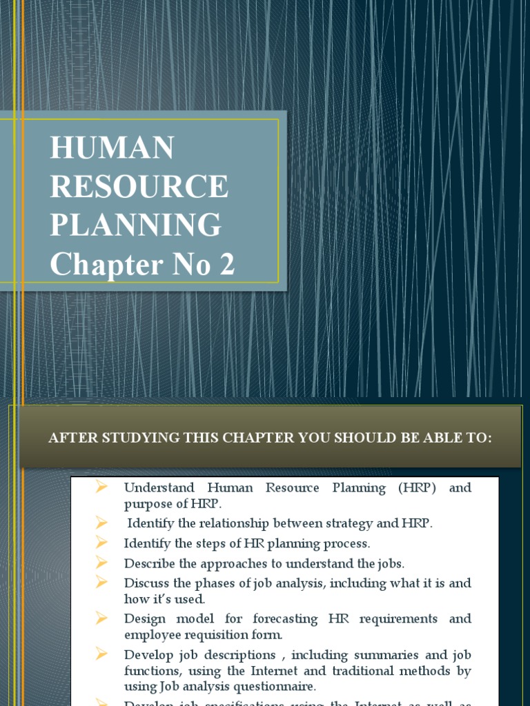 Human Resource Planning Chapter No 2 PDF Human Resource Management