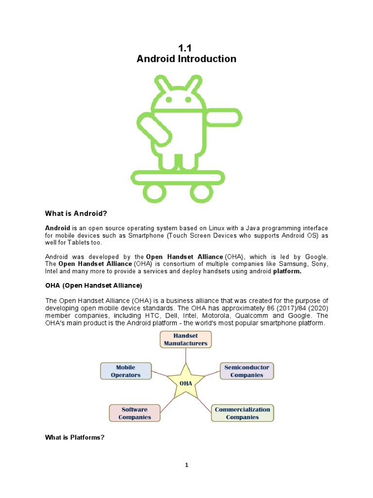 1.1 Android Introduction | PDF | Android (Operating System) | Smartphone