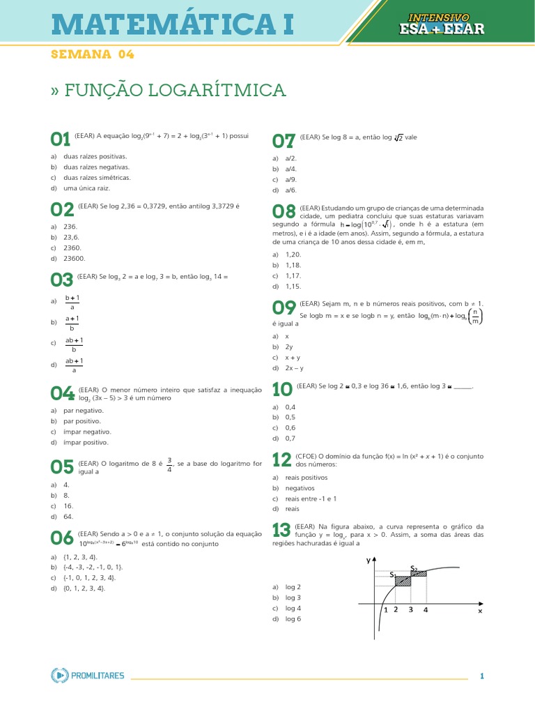 Função Logarítmica | PDF | Logaritmo | Função (Matemática)