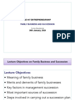 Be 447 Entrepreneurship: Family Business and Succession