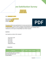 Employee Satisfaction Survey Template A4