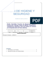 Plan de higiene y seguridad de la planta de cemento de Potosí