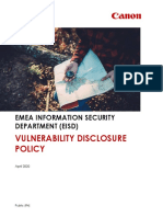 Vulnerability Disclosure Policy: Emea Information Security Department (Eisd)