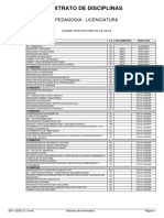 Extrato de disciplinas de Pedagogia