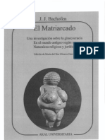 Bachofen El Matriarcado Una Investigación Sobre La Ginecocracia en El Mundo Antiguo Cuestiones de Método