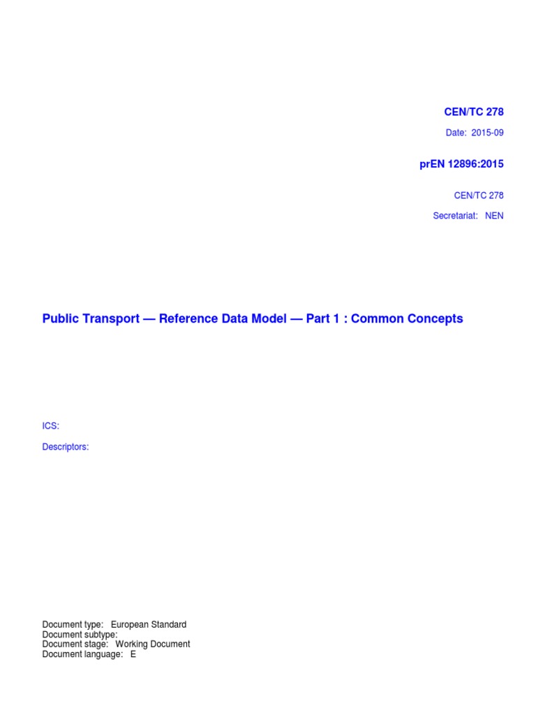 Public Transport Data Model Standard | PDF | Data Model | Databases