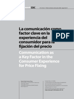 La Comunicación Como Factor Clave en La Experiencia Del Consumidor para La Fijación Del Precio