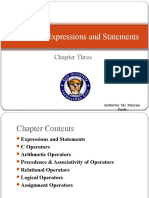 Operators, Expressions and Statements: Chapter Three