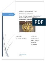 Public International Law: 2nd Internal Assignment Essay Writing - Analysis of The United