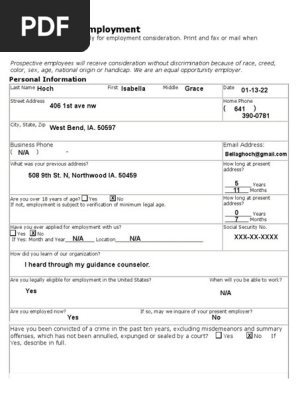 sample job application 2022