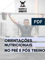 Orientações Pre e Pos Treino