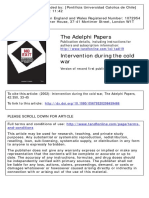 The Adelphi Papers: To Cite This Article: (2002) : Intervention During The Cold War, The Adelphi Papers