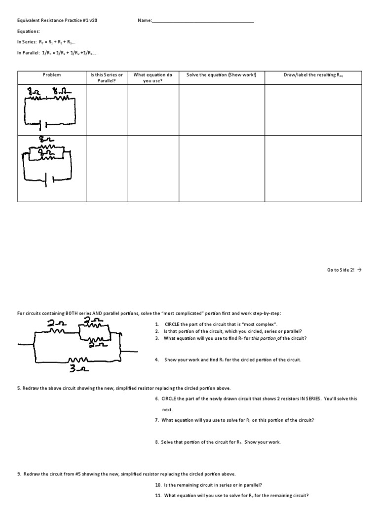 Equivalent Resistance Practice #1 v20 | PDF