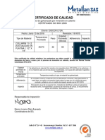 Certificado de Calidad Galvanizado Discon R. 18-0615 Herrajes