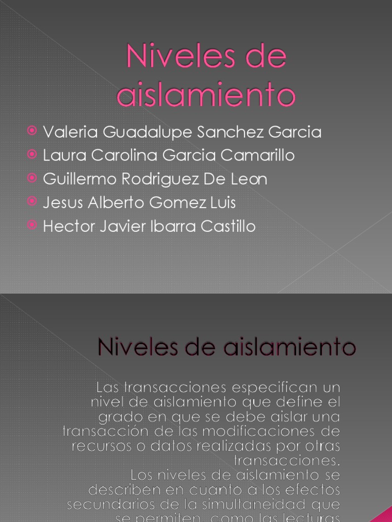 Niveles de Aislamiento | PDF | Servidor SQL de Microsoft | Informática