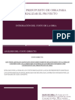 Gestión presupuesto obra materializar proyecto