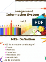 Management Information System: Unit I