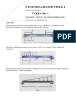 Tarea No. 1 Deflexiones - Metodo de Doble Integración